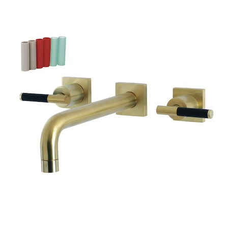 Kingston Brass KS6027CKL Wall Mount Tub Faucet, Brushed Brass KS6027CKL